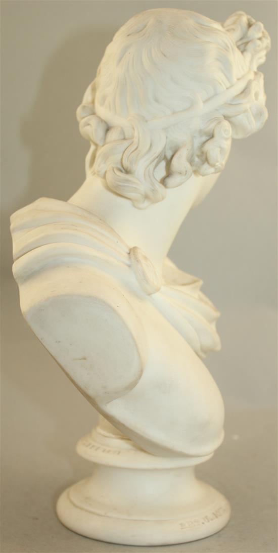 A Copeland parian bust of the Apollo Belvedere, after C. Delpech, 33cm